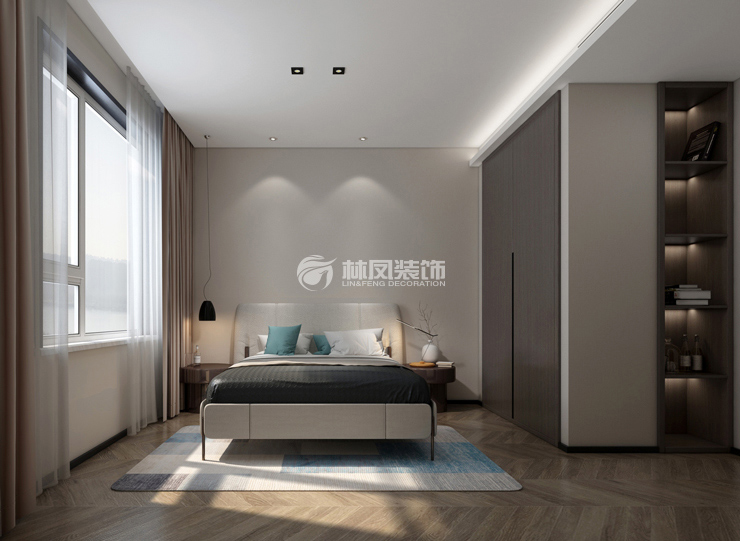 招商雍景灣小區(qū)109㎡戶(hù)型臥室裝修效果圖