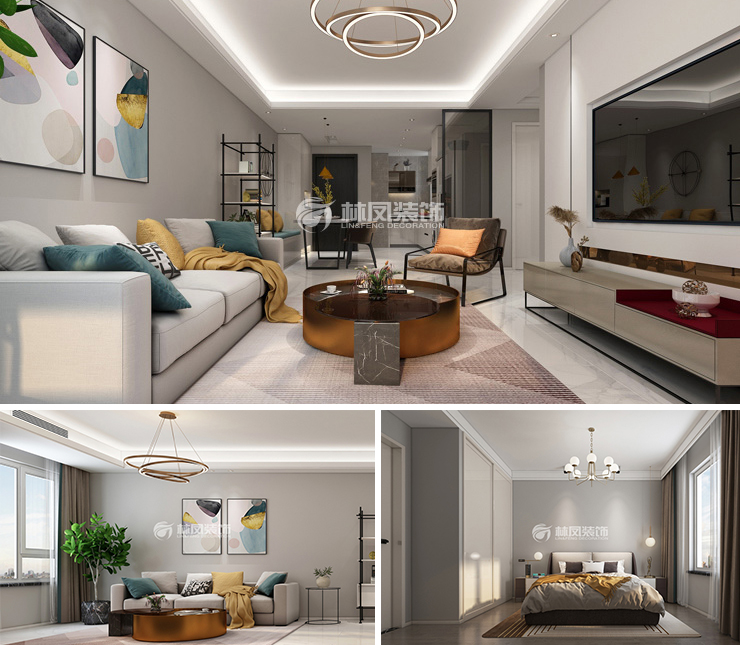 金地悅峰115平現(xiàn)代風格裝修效果圖