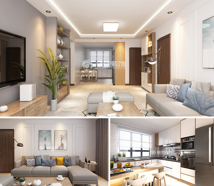 富禹盛京學(xué)府120平現(xiàn)代風(fēng)格裝修效果圖