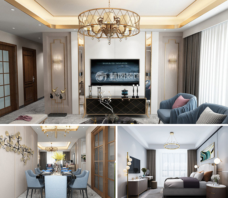 金科集美天城135平輕奢風格裝修效果圖