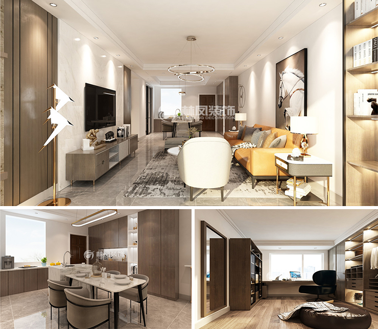 三盛頤景園125平港式風(fēng)格裝修效果圖