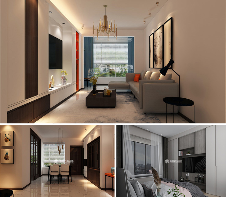 華潤置地八號院117平現(xiàn)代風格裝修圖