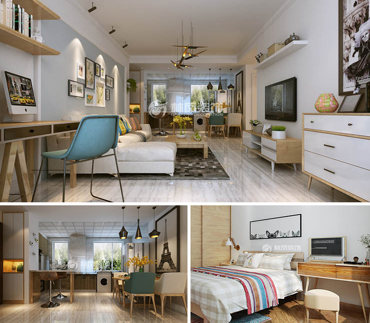 中南熙悅118平北歐風格裝修效果圖