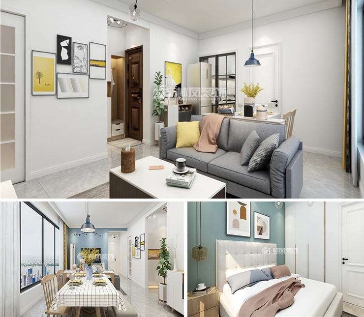 澳海南樾府113平北歐風(fēng)格裝修效果圖
