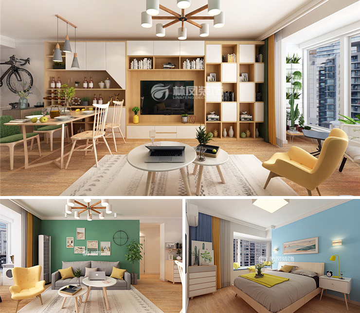 招商雍景灣117平北歐風(fēng)格裝修效果圖