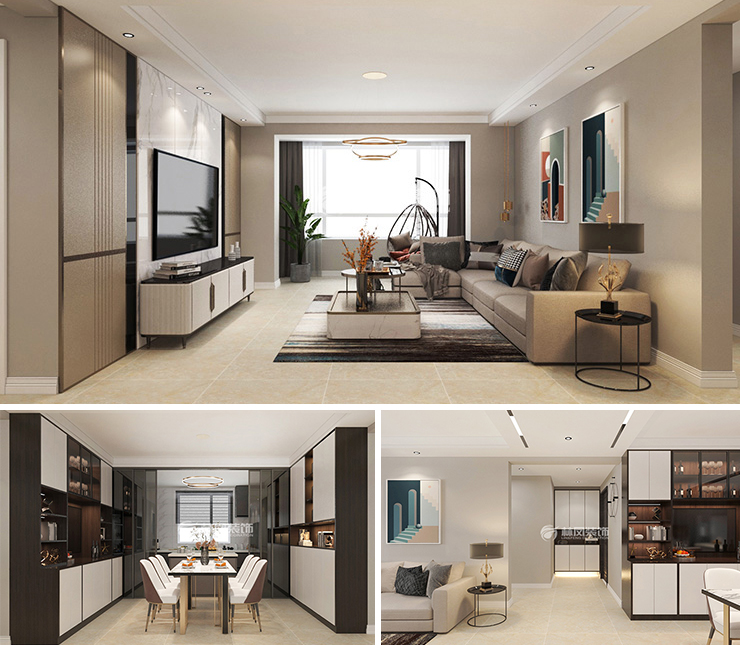 祥聯(lián)大河原著140平現(xiàn)代風(fēng)格裝修效果圖