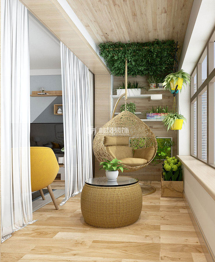 北歐風(fēng)格陽臺(tái)設(shè)計(jì)裝修效果圖