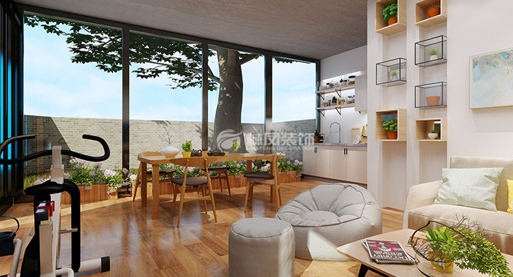 現(xiàn)代風格陽臺并入客廳裝修效果圖