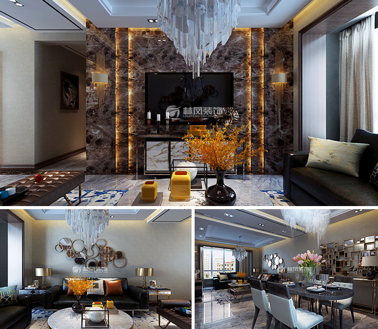 金地悅峰 117平 現(xiàn)代簡約風格裝修效果圖