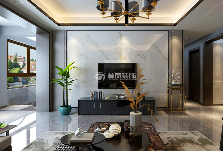 新中式風格客廳裝修效果圖