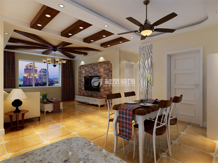地中海風(fēng)格弱化橫梁設(shè)計裝修效果圖